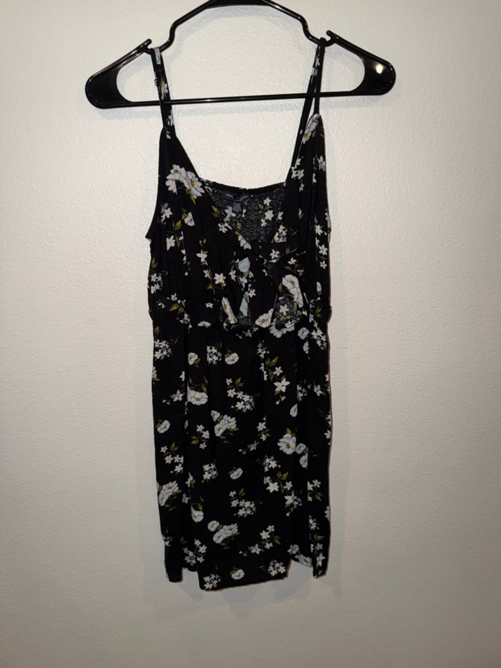 American Eagle Outfitters Black Floral Tie-Front Dress